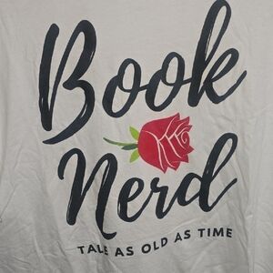 White 'Book Nerd' Graphic Tee